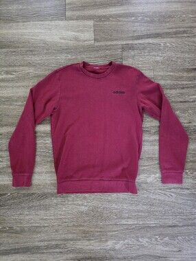 Adidas Red Minimal Logo Crewneck Sweatshirt – Approx. Size Small ❤️🖤